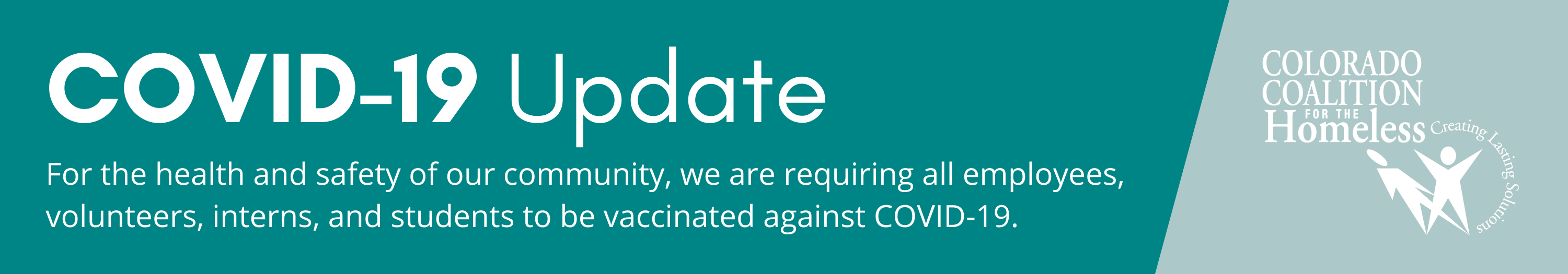 Vaccine mandate for staff and volunteers banner