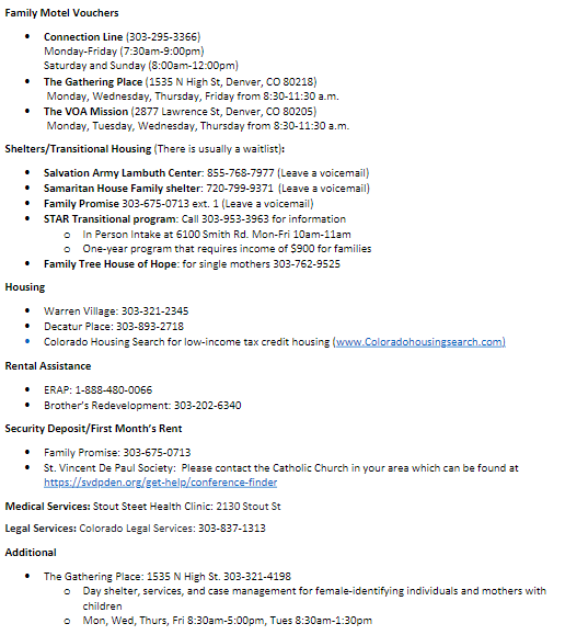 March 2023 Family Resources
