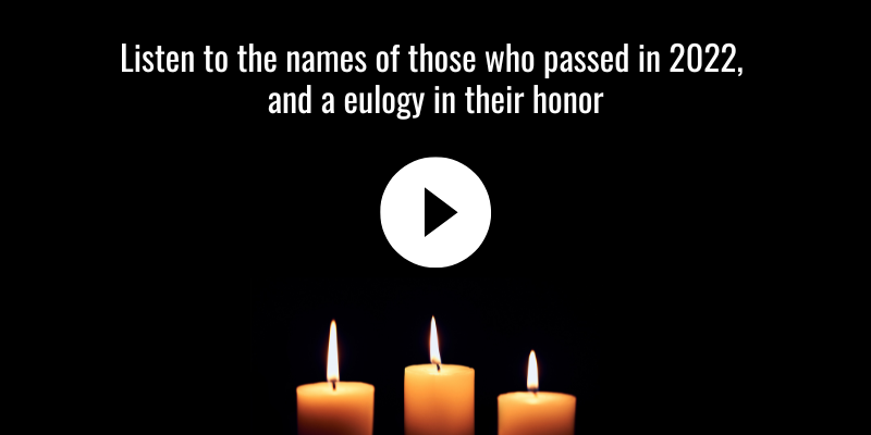 image of candles on black background - click to listen to audio