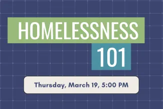 Homelessness 101 cover image - green and light blue on indigo