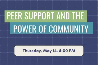 Peer Support & the Power of Community Title - Green/Blue on Indigo