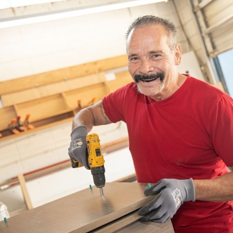 Smiling worker